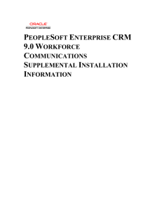 PeopleSoft Enterprise CRM 9.0 Workforce Communications