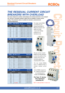 THE RESIDUAL CURRENT CIRCUIT BREAKERS WITH OVERLOAD