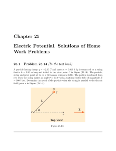 Chapter 25 Electric Potential. Solutions of Home Work Problems