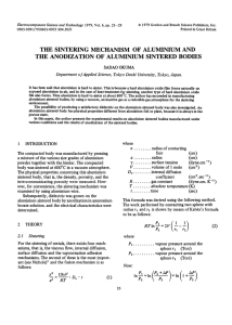the sintering mechanism of aluminium and the anodization of