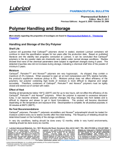 Polymer Handling and Storage