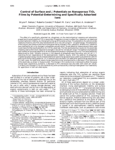 Control of Surface and ζ Potentials on Nanoporous TiO2 Films by