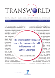 The Evolution of EU Policy and Law in the Environmental Field