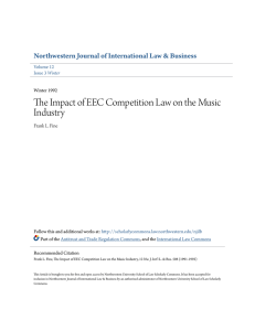 The Impact of EEC Competition Law on the Music Industry