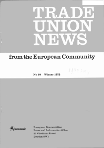 Trade Union News from the European Community No. 10 Winter 1972