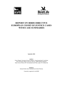 Report on Birds Directive European Court of Justice cases (PDF 1 MB)