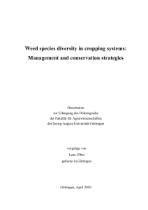 Weed species diversity in cropping systems