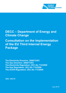 Consultation on the implementation of the EU Third Internal