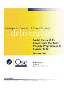 Social Policy at EU Level: from the Anti- Poverty Programmes