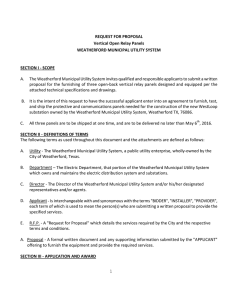 1 REQUEST FOR PROPOSAL Vertical Open Relay Panels