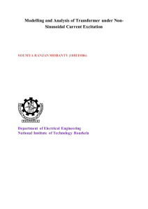 Modelling and Analysis of Transformer under Non