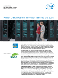 Mission-Critical Platform Innovation from Intel and SUSE