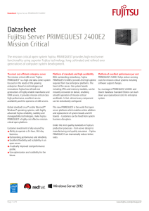 Datasheet Fujitsu Server PRIMEQUEST 2400E2 Mission Critical