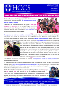 Some PARENT REFLECTIONS from the Year 8 Fiji Mission Trip