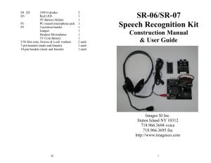 SR-06/SR-07 Speech Recognition Kit