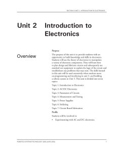 Unit 2 Introduction to Electronics