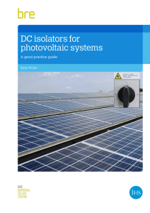 DC isolators for photovoltaic systems