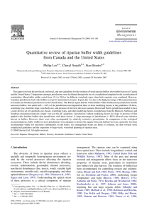 Quantitative review of riparian buffer width guidelines from Canada