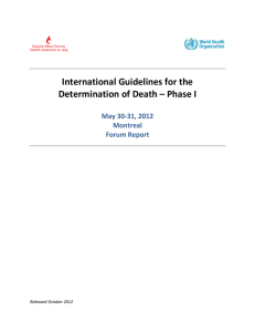 International Guidelines for the Determination of Death – Phase I