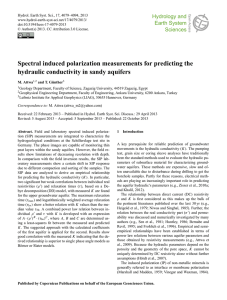 Spectral induced polarization measurements for predicting the