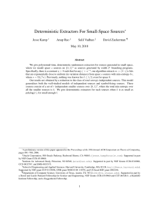 Deterministic Extractors For Small-Space Sources