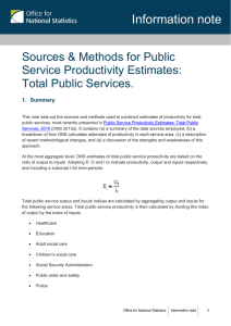 Sources and Methods for Public Service Productivity Estimates