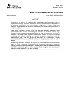 DSP for Smart Biometric Solutions - White Paper