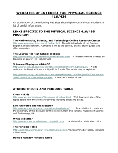 websites of interest for physical science 416/436
