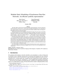 Modular Static Scheduling of Synchronous Data