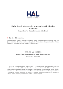 Spike based inference in a network with divisive inhibition - HAL-ENS