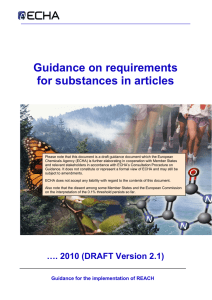Guidance on requirements for substances in - ECHA