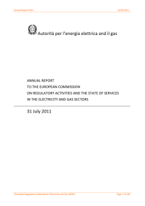 Annual report to the European Commission on regulatory activities