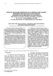 efectul înlocuirii agregatului cu granule din cauciuc provenite din