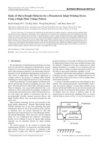 Study of Micro-Droplet Behavior for a Piezoelectric Inkjet Printing