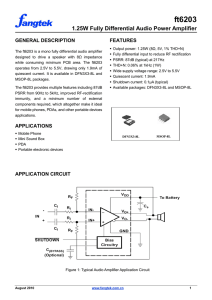 ft6203 1.25W Fully Differential Audio Power Amplifier