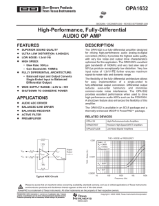 High-Performance, Fully-Differential Audio Op Amp (Rev. A