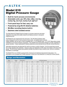 Model 610 Digital Pressure Gauge ALTEK