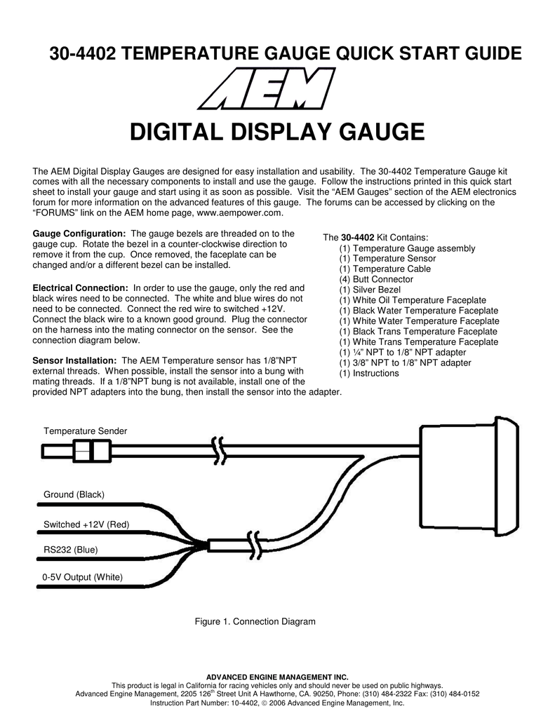 Water Temperature Gauge Wiring Diagram