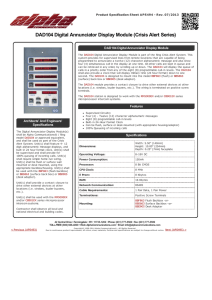 DAD104 Digital Annunciator Display Module (Crisis Alert Series