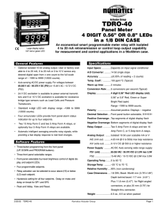 Series TDRO Digital Meter Display Manual