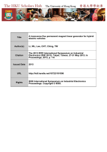 Title A transverse flux permanent magnet linear generator for hybrid