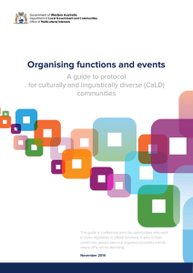 Organising functions and events - A guide to protocol for culturally