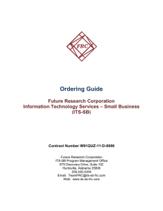 Ordering Guide - Future Research Corporation