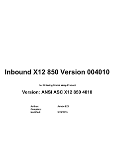 Inbound X12 850 Version 004010