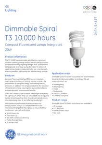 Dimmable Spiral T3 10000 hours
