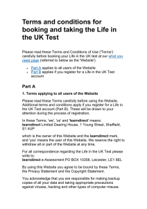 Terms and conditions for booking and taking the Life in the UK Test