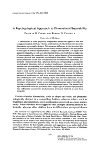 A Psychophysical Approach to Dimensional Separability
