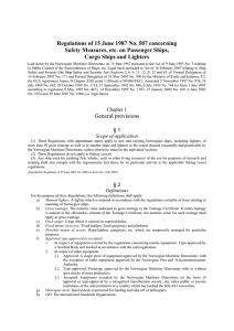 Regulations of 15 June 1987 No. 507 concerning Safety Measures