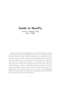 Guide to NumPy