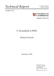 C formalised in HOL - The Computer Laboratory